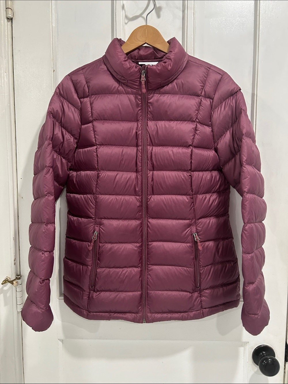 Charter Club Duck Down Full Zip Puffer Jacket Coat in Plum - Size Medium